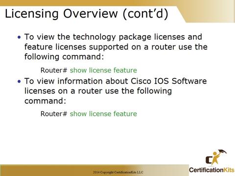 Cisco CCNA Licensing