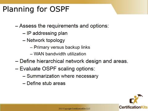 Cisco CCNA OSPF Planning