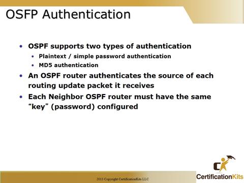 Cisco CCNA OSPF Authentication