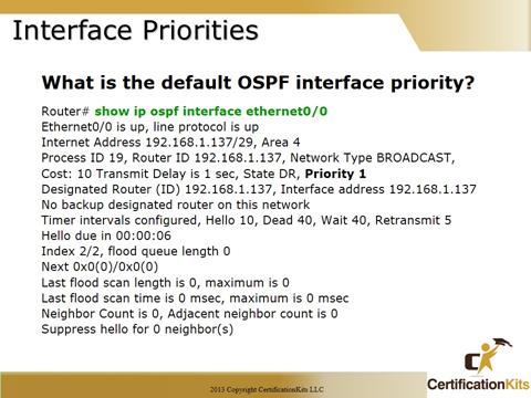 Cisco CCNA OSPF Priorities