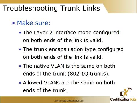 Cisco CCNA Troubleshooting Trunk Lines