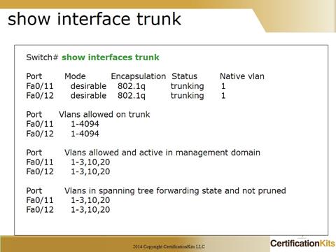 Cisco CCNA Troubleshooting Trunk Interfaces