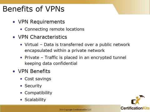 Cisco CCNA Benefits of VPNs