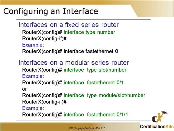 Configuration interface